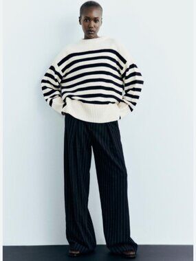 Zara Oversized Striped Sweater - Size S
